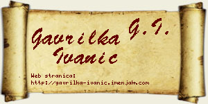 Gavrilka Ivanić vizit kartica